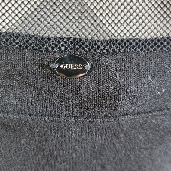 Womans Guess Bodycon Sleeveless Mesh and Knit Black Dress Size Medium - Picture 6 of 10